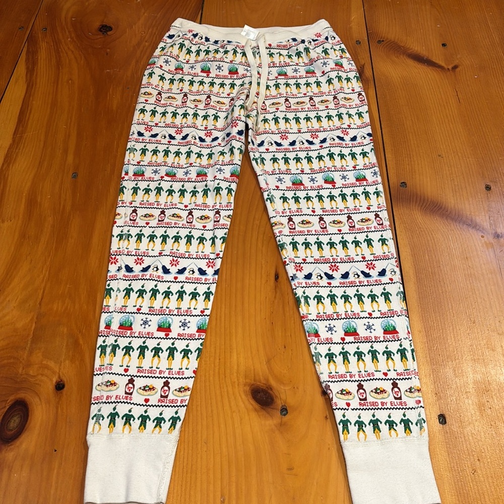 HANNA ANDERSSON Women's S Elf Movie Organic Cotton Printed Pajama Leggings Pants